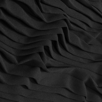 Etereo Black Accordion Pleated Chiffon | Mood Fabrics