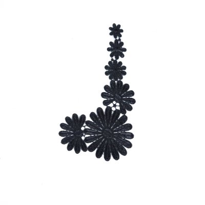 Black Floral Right Side Applique - 6