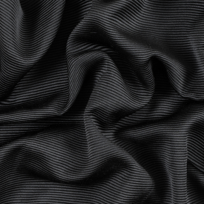 Black Luminous Polyester Ottoman | Mood Fabrics