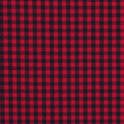 Red and Black Shepherd's Check Cotton Shirting | Mood Fabrics