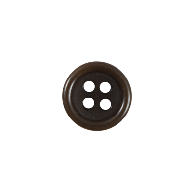 Brown Plastic 4-Hole Button - 20L/12.5mm | Mood Fabrics