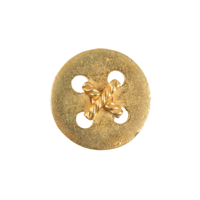 Gold Metal Criss Cross Button - 36L/23mm | Mood Fabrics