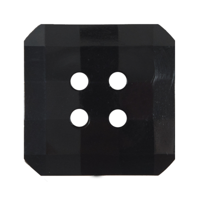 Black Square Bevel Cut Button - 48L/30.5mm | Mood Fabrics