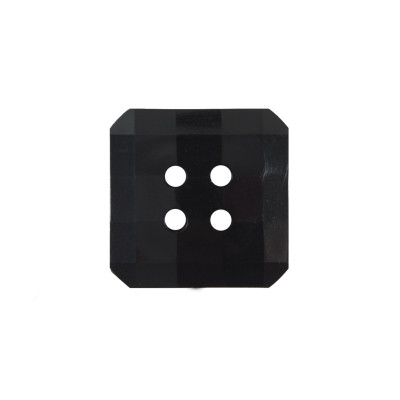Black Square Bevel Cut Button - 32L/20mm | Mood Fabrics