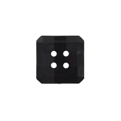 Black Square Bevel Cut Button - 24L/15mm | Mood Fabrics