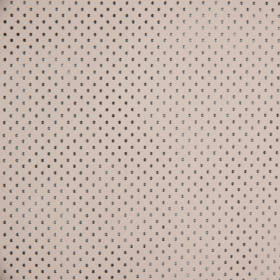 Jay Godfrey Cream Tan Perforated Stretch Faux Leather with Gold Knit Backing | Mood Fabrics