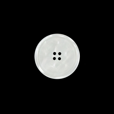 White Iridescent Plastic Button - 24L/15mm | Mood Fabrics