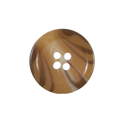 Brown and Beige Plastic Button - 36L/23mm | Mood Fabrics