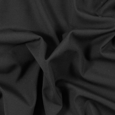 Black Stretch Twill Wool Suiting | Mood Fabrics