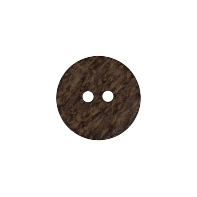 Brown Wooden Two-Hole Button - 28L/18mm | Mood Fabrics