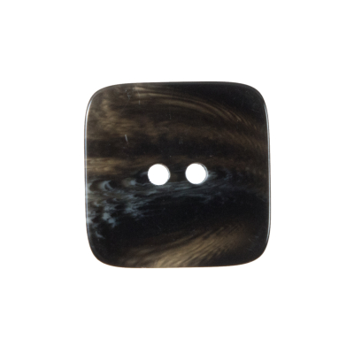 Black Square Two-Hole Plastic Button - 36L/23mm | Mood Fabrics