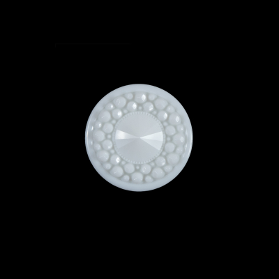 White 3-Dimensional Dotted Shank-Back Button - 24L/15mm | Mood Fabrics