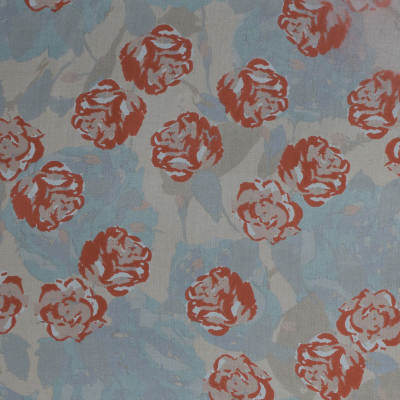 Koi Orange Floral Printed Silk Chiffon | Mood Fabrics
