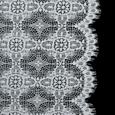 White Cluny Lace with Scalloped Eyelash Edges | Mood Fabrics