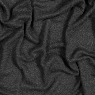Black Linen and Polyester Knit | Mood Fabrics