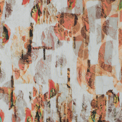 Italian Burnt Ochre Abstract Printed Cotton Voile | Mood Fabrics