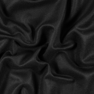 Roberto Cavalli Black Felted Wool Coating | Mood Fabrics
