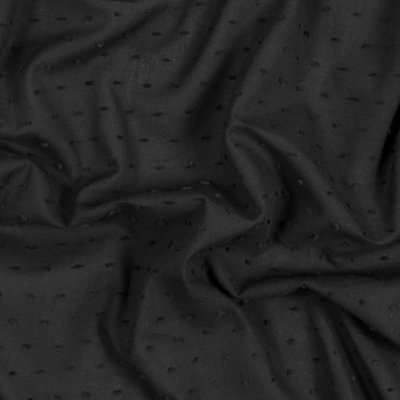 Italian Black Cotton Swiss Dot | Mood Fabrics