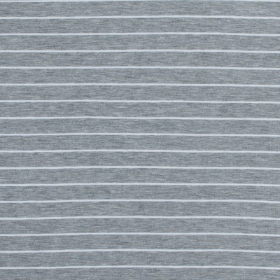 Heather Gray and White Pencil Striped Jersey | Mood Fabrics