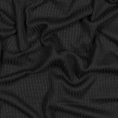 Percy Black Waffle Sweater Knit | Mood Fabrics