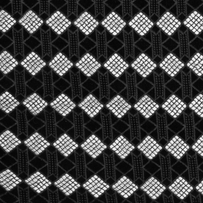 Black Geometric Velvet Lace | Mood Fabrics