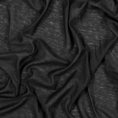Heathered Black Tissue Weight Cotton Jersey | Mood Fabrics