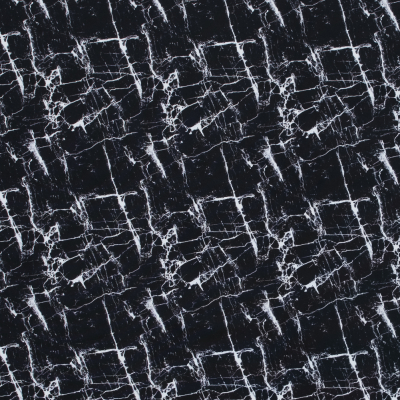 Black Marble Caye UV Protective Compression Swimwear Tricot with Aloe Vera Microcapsules | Mood Fabrics