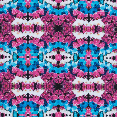 Kaleidoscopic Floral Caye UV Protective Compression Swimwear Tricot with Aloe Vera Microcapsules | Mood Fabrics