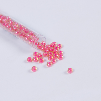 Pink Lined Topaz Czech Seed Beads - Size 2 | Mood Fabrics