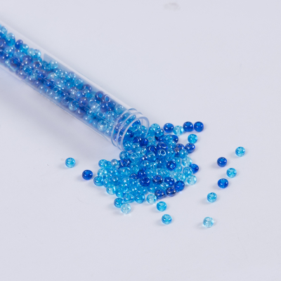 Blue and Aqua Mixed Czech Seed Beads - Size 6 | Mood Fabrics
