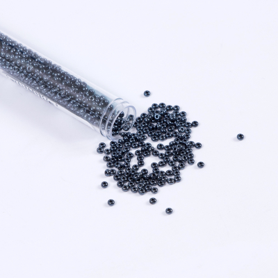 Metallic Gunmetal Czech Seed Beads - Size 8 | Mood Fabrics
