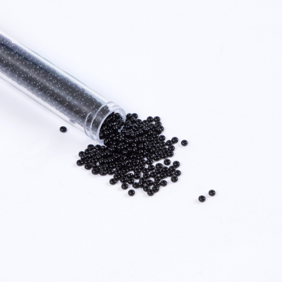Black Opaque Czech Seed Beads - Size 8 | Mood Fabrics