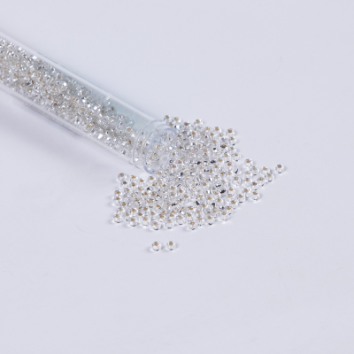 Silver Lined Clear Czech Seed Beads - Size 8 | Mood Fabrics