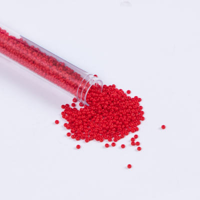 Light Red Opaque Czech Seed Beads - Size 10 | Mood Fabrics