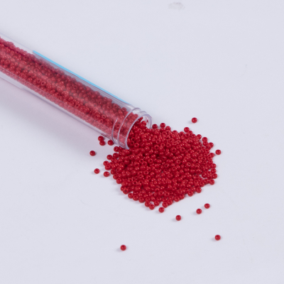 Medium Red Opaque Czech Seed Beads - Size 10 | Mood Fabrics