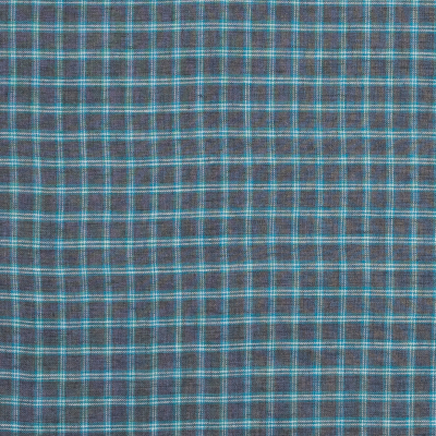Gray and Turquoise Plaid Cotton Twill | Mood Fabrics