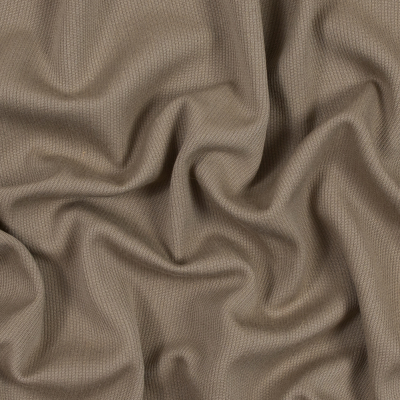 Greige Wool Coating with a Twill Side and a Ottoman Side | Mood Fabrics