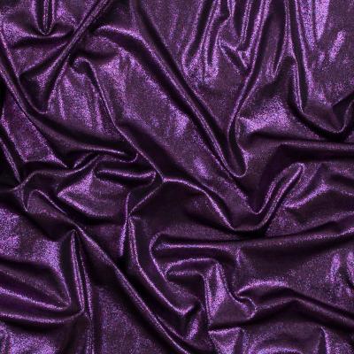 Metallic Hyacinth Violet All-Over Foil Knit | Mood Fabrics