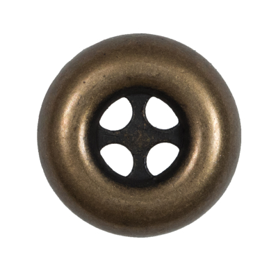 Italian Bronze 4-Hole Metal Button - 44L/28mm | Mood Fabrics