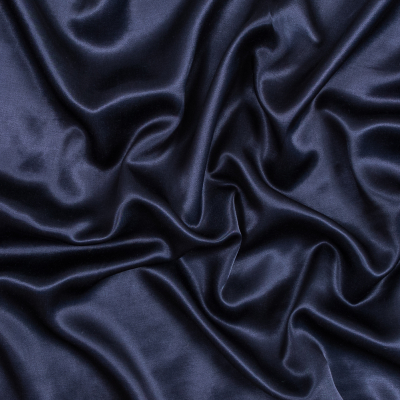 Luminous Evening Blue Solid Satin | Mood Fabrics