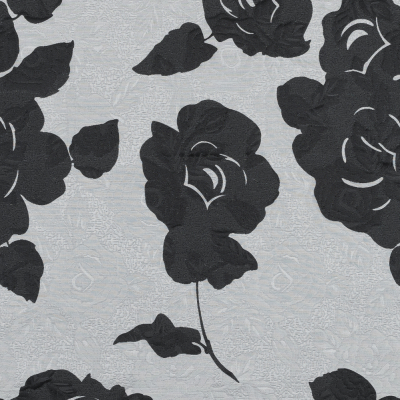 Black and Gray Rose Jacquard | Mood Fabrics