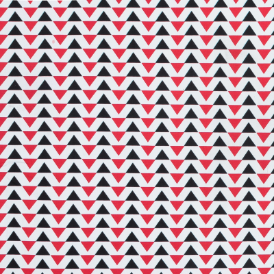 Red Geometric Stretch Cotton Sateen | Mood Fabrics