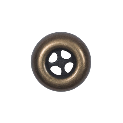 Italian Antique Gold Metal 4-Hole Button - 36L/23mm | Mood Fabrics