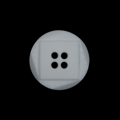 White Geometric Plastic Shank-Back Button - 36L/23mm | Mood Fabrics
