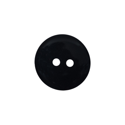 Slick Black Plastic 2-Hole Button - 30L/19mm | Mood Fabrics