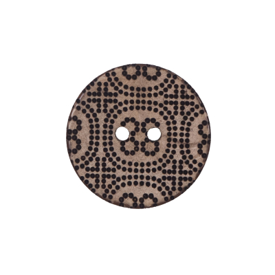 Italian Brown Etched Coconut Button - 36L/23mm | Mood Fabrics