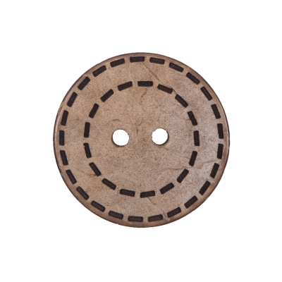 Italian Brown Etched Coconut Button - 40L/25.5mm | Mood Fabrics