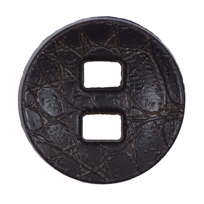 Brown Faux-Leather Plastic Button - 54L/34mm | Mood Fabrics