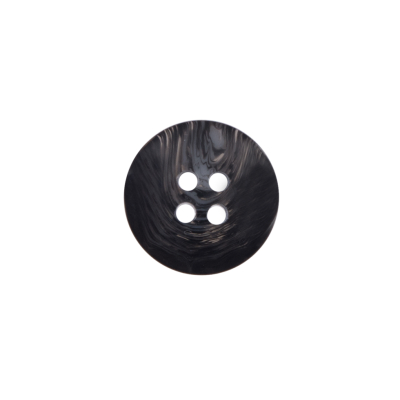 Gray Swirl 4-Hole Plastic Button - 24L/15mm | Mood Fabrics