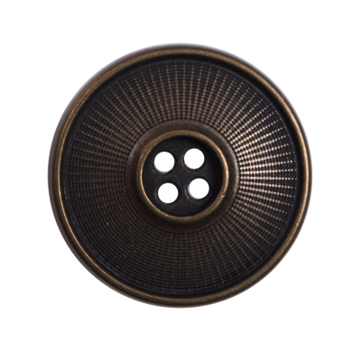 Italian Antique Gold 4-Hole Metal Button - 44L/28mm | Mood Fabrics